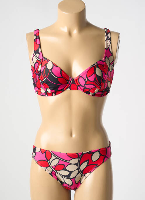 Maillot de bain 2 pièces stretch haut soutien-gorge emboitant rose ROSA FAIA femme