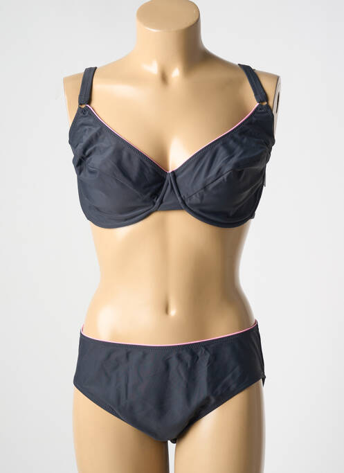 Maillot de bain 2 pièces stretch haut soutien-gorge balconnet gris ROSA FAIA femme