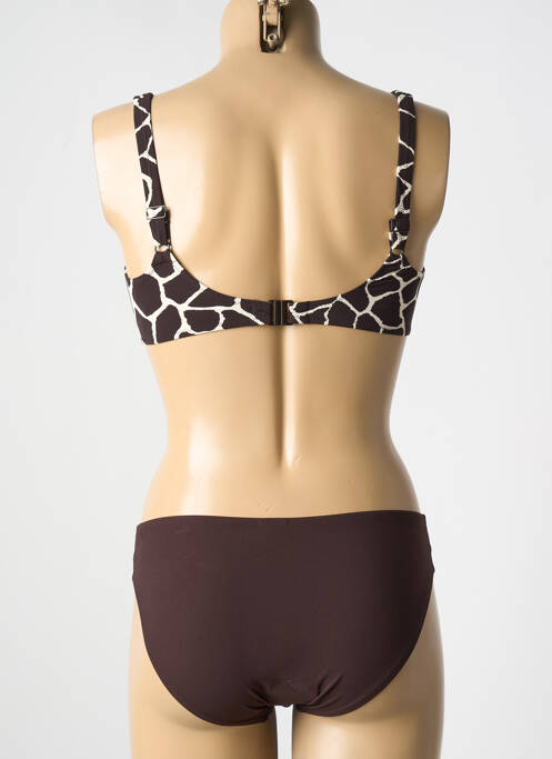 Maillot de bain 2 pièces stretch haut soutien-gorge balconnet marron ROSA FAIA femme
