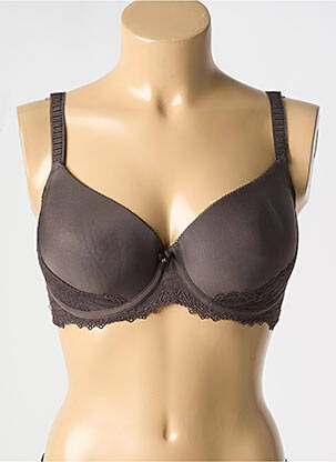 Soutien-gorge effet matière satinée haut soutien-gorge moulé marron CHANTELLE femme