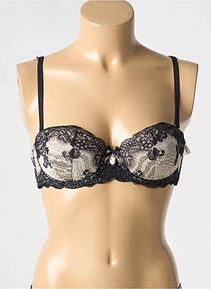 Soutien-gorge effet matière satinée haut soutien-gorge moulé noir TWIN-SET SIMONA BARBIERI femme