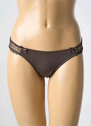 Tanga tissage satiné marron ESPRIT femme