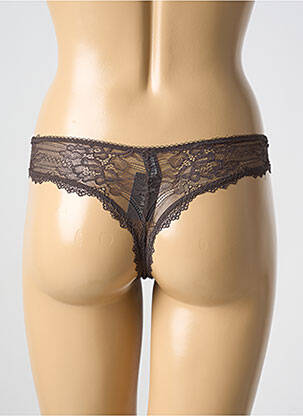 Tanga tissage satiné marron ESPRIT femme