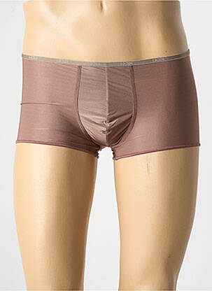 Boxer effet matière satinée marron HOM homme