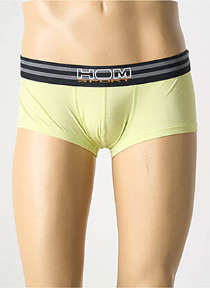 Boxer effet matière satinée jaune HOM homme
