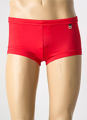 Short de bain effet matière satinée rouge HOM homme