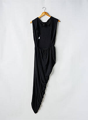 Robe mi-longue coupe fluide sans manche noir PATOU femme