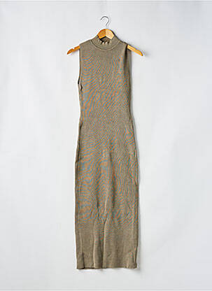 Robe pull col col montant sans manche beige ZARA femme