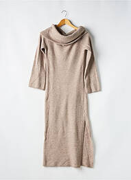 Robe pull coupe droite manches longues beige H&M femme