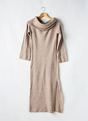 Robe pull col boule manches longues beige H&M femme