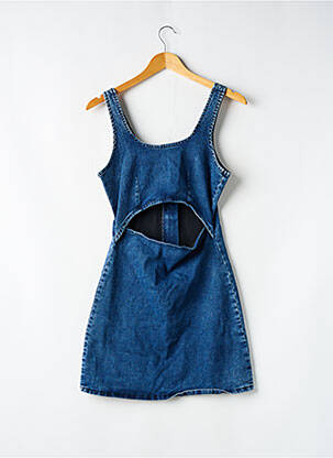 Robe courte coupe évasée fines bretelles bleu BLUESTEEL femme