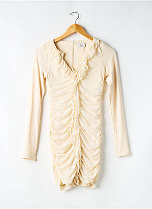 Robe courte manches longues manches longues beige OH POLLY femme