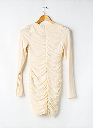 Robe courte coupe fluide manches longues beige OH POLLY femme