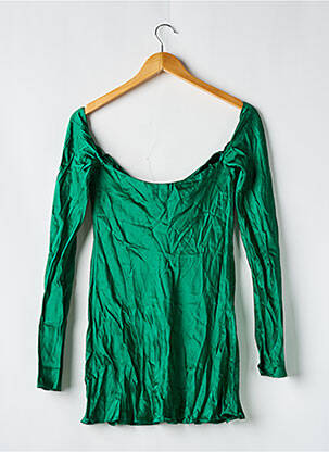 Top col rond manches longues vert SANS MARQUE femme