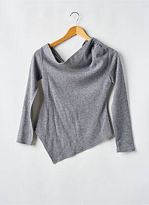 Pull coupe droite manches longues gris ZARA femme