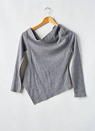 Pull col bateau manches longues gris ZARA femme