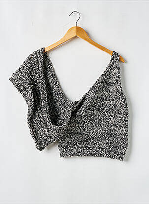 Pull coupe cintrée manches courtes noir ZARA femme