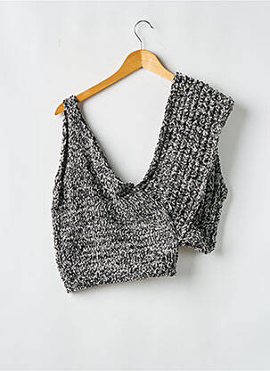 Pull coupe cintrée manches courtes noir ZARA femme