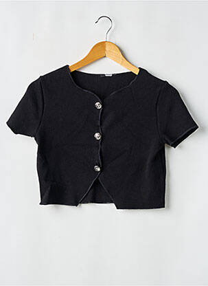 Gilet manches courtes fermeture boutonnée sur le devant noir SANS MARQUE femme