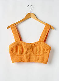 Top coupe cintrée fines bretelles orange H&M femme