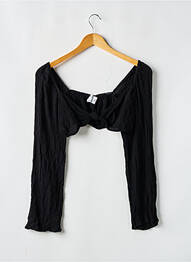 Top coupe cintrée manches longues noir ASOS femme