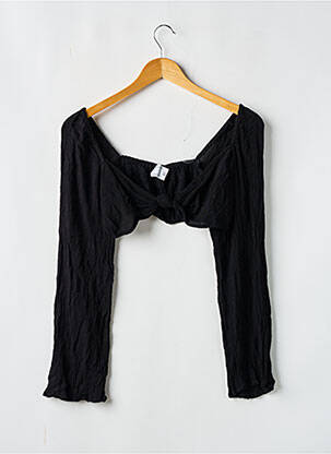 Top coupe cintrée manches longues noir ASOS femme