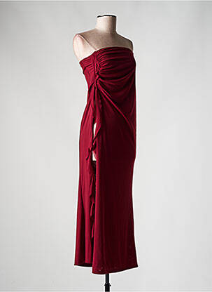 Robe mi-longue coupe fluide sans manche rouge MURCI femme