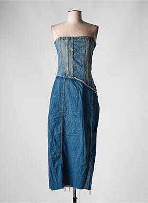 Robe mi-longue bleu ZARA pour femme