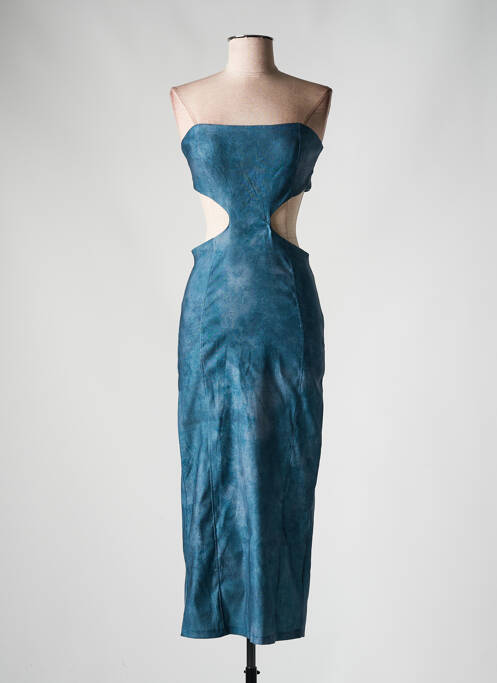 Robe mi-longue bleu BERSHKA pour femme
