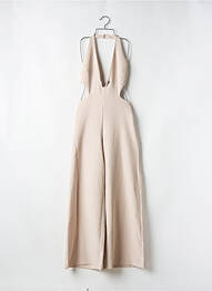 Combi-pantalon tissage crêpe sans manche beige ZARA femme