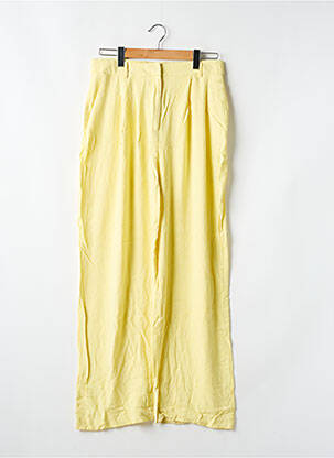 Pantalon large tissage crêpe taille haute jaune ASOS femme