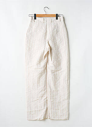 Pantalon droit taille à pinces taille haute beige NASTY GAL femme
