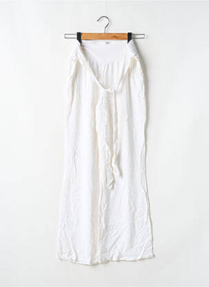 Pantalon droit tissage popeline taille normale blanc GUESS femme