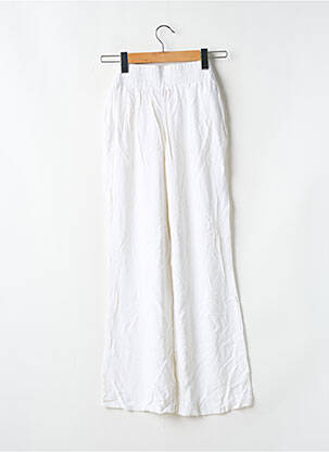 Pantalon droit tissage popeline taille normale blanc GUESS femme