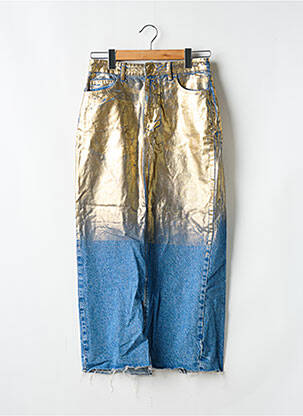 Jupe mi-longue taille à pinces or ZARA femme