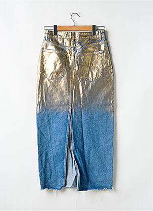 Jupe mi-longue taille à pinces or ZARA femme