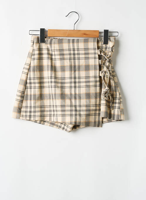Jupe short beige BERSHKA pour femme