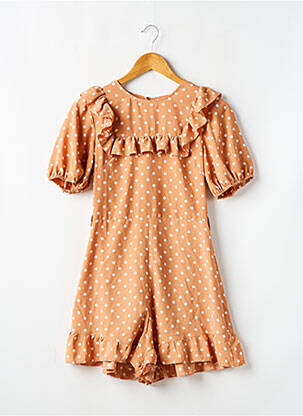 Combishort fermeture boutonnée au dos manches courtes orange ASOS femme