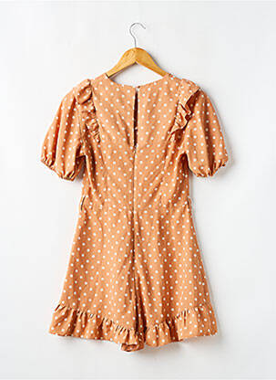 Combishort fermeture boutonnée au dos manches courtes orange ASOS femme