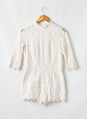 Combishort fermeture boutonnée au dos manches courtes blanc MADEMOISELLE.R femme