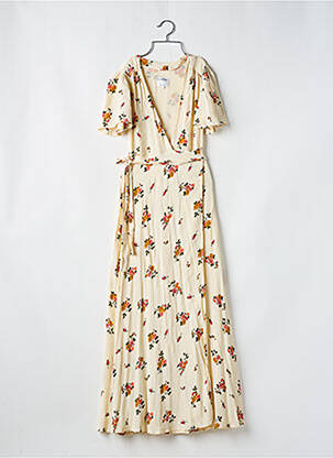 Robe longue manches courtes manches courtes beige PRIVACY PLEASE femme