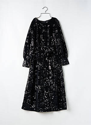 Robe mi-longue manches longues manches longues noir DERHY femme