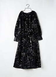 Robe mi-longue manches longues manches longues noir DERHY femme