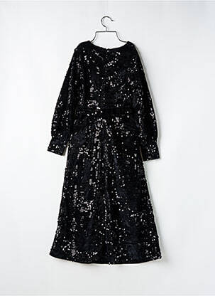 Robe mi-longue manches longues manches longues noir DERHY femme