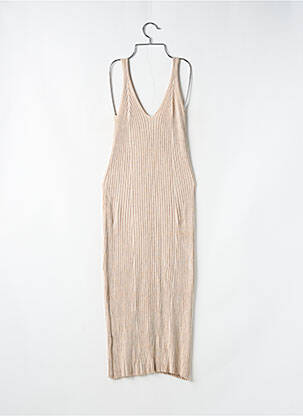 Robe mi-longue sans manche sans manche beige MANGO femme