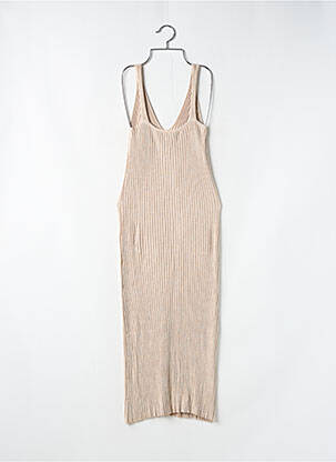 Robe mi-longue sans manche sans manche beige MANGO femme