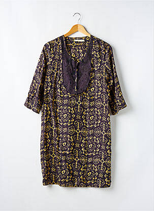 Robe de plage manches courtes marron ZARA femme