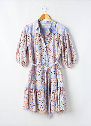 Robe courte manches courtes manches courtes bleu MISS JUNE femme