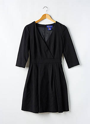 Robe mi-longue manches 3/4 manches 3/4 noir HEROINES femme