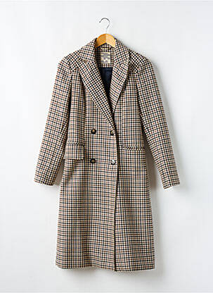 Manteau long coupe droite sans capuche marron PFERDGARTEN femme